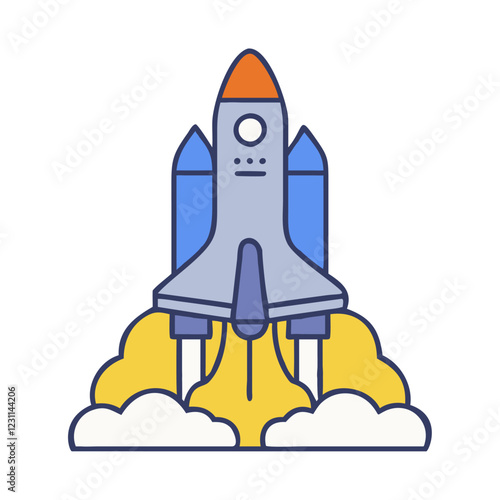 Space shuttle ready for takeoff illustration