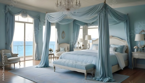 A serene bedroom with soft lavender walls and minimalist decor, the HD camera capturing the tranquil and calming ambiance of the space.
