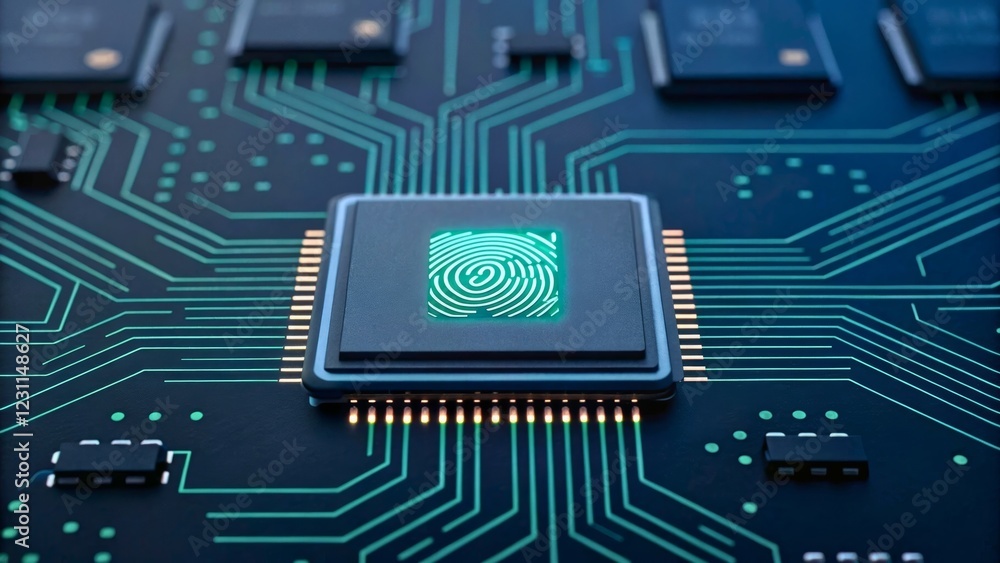 Embedded Fingerprint Recognition System on Circuit Board with Green Illuminated Design