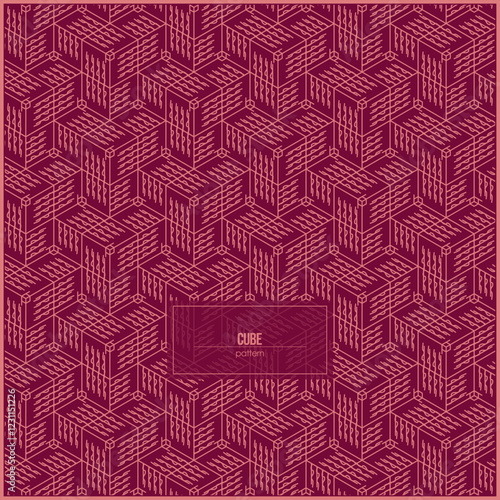 unique cube pattern with dark red background