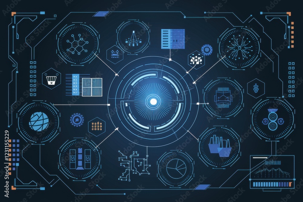 Futuristic Tech Interface: A Digital Network of Innovation Futuristic Tech Interface: A Digital Network of Innovation