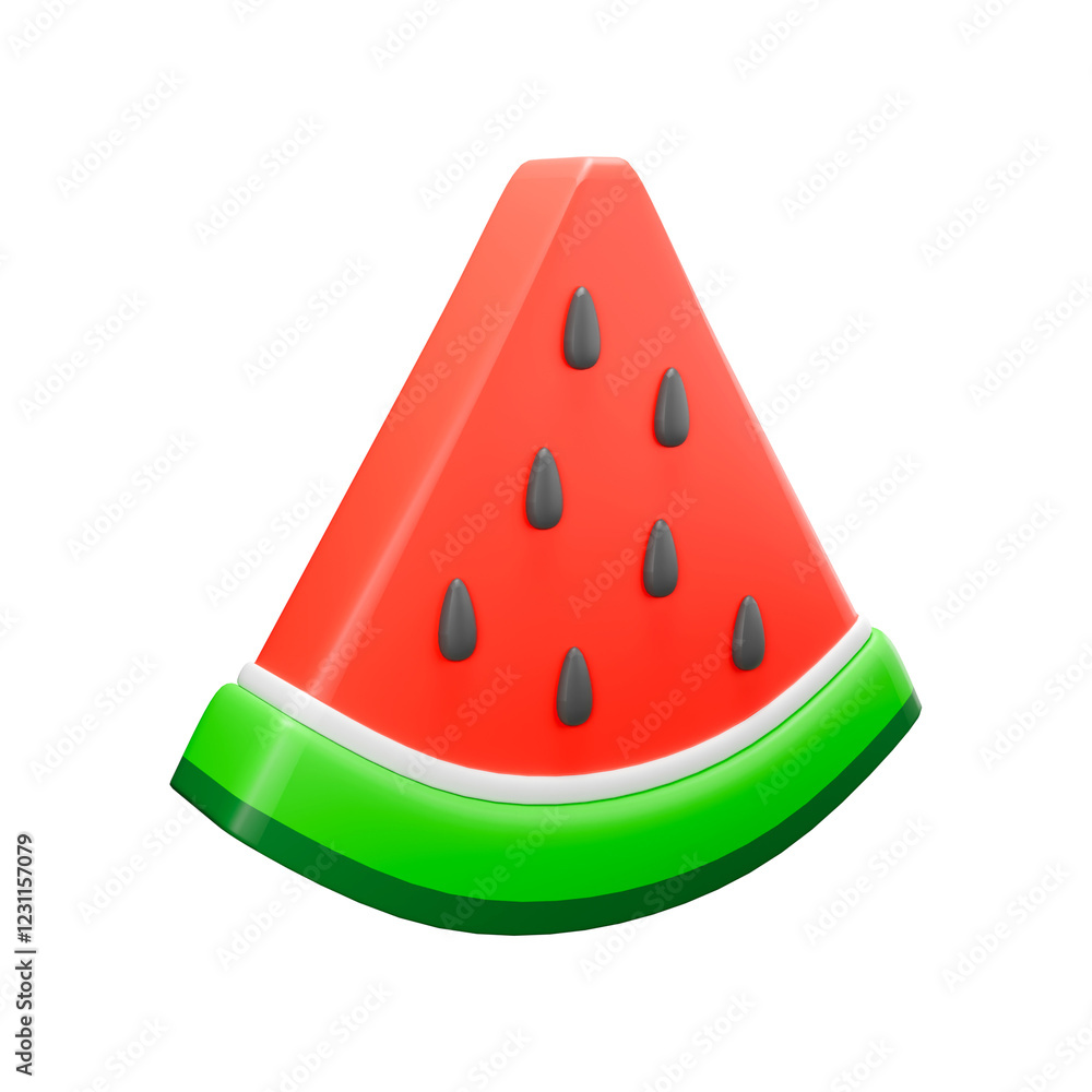 a 3d render of slice of watermelon a 3d render of slice of watermelon