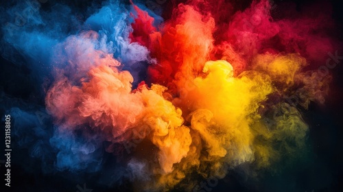 Wallpaper Mural Colorful Smoke Cloud in Dark Atmosphere for Creative Backgrounds Torontodigital.ca
