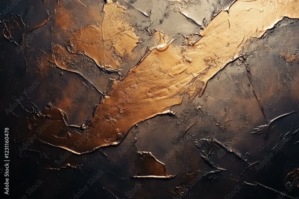Fototapeta premium Abstract Metallic Textured Surface with Gold and Bronze Accents