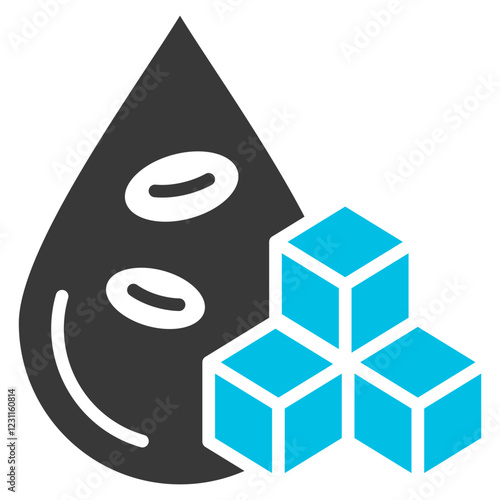Blood Sugar Glyph Blue Grey Icon