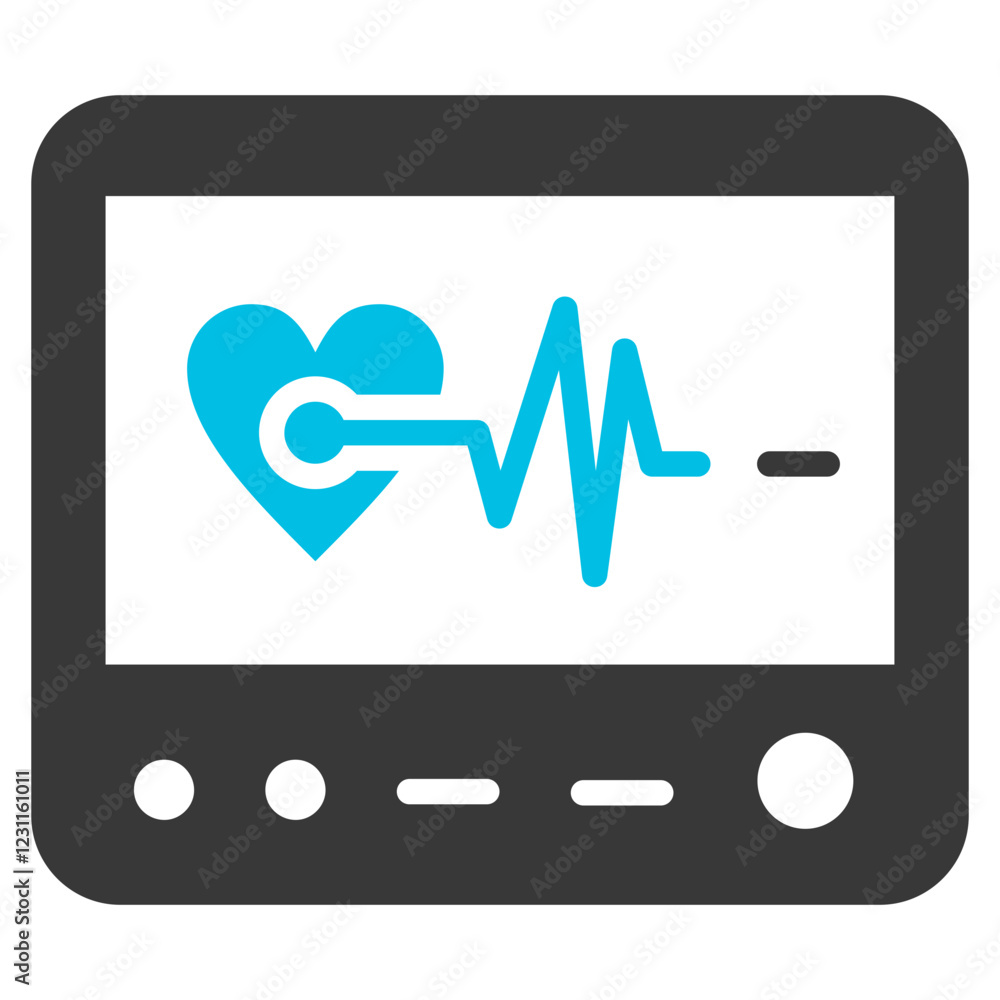 Heart Rate Glyph Blue Grey Icon Heart Rate Glyph Blue Grey Icon
