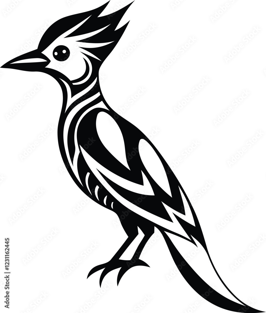 Fototapeta premium Premium quality Woodpecker silhouette vector illustration, Woodpecker line art vector, Woodpecker vector icon design