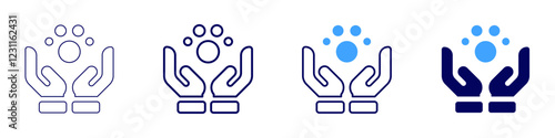 Pet care icon in 4 different styles. Thin Line, Line, Bold, and Bold Line. Duotone style. Editable stroke
