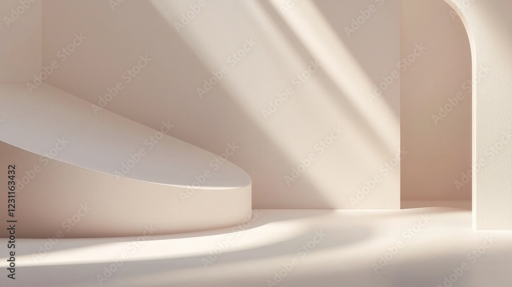 Minimalist Interior with Soft Curves and Natural Light Play Minimalist Interior with Soft Curves and Natural Light Play
