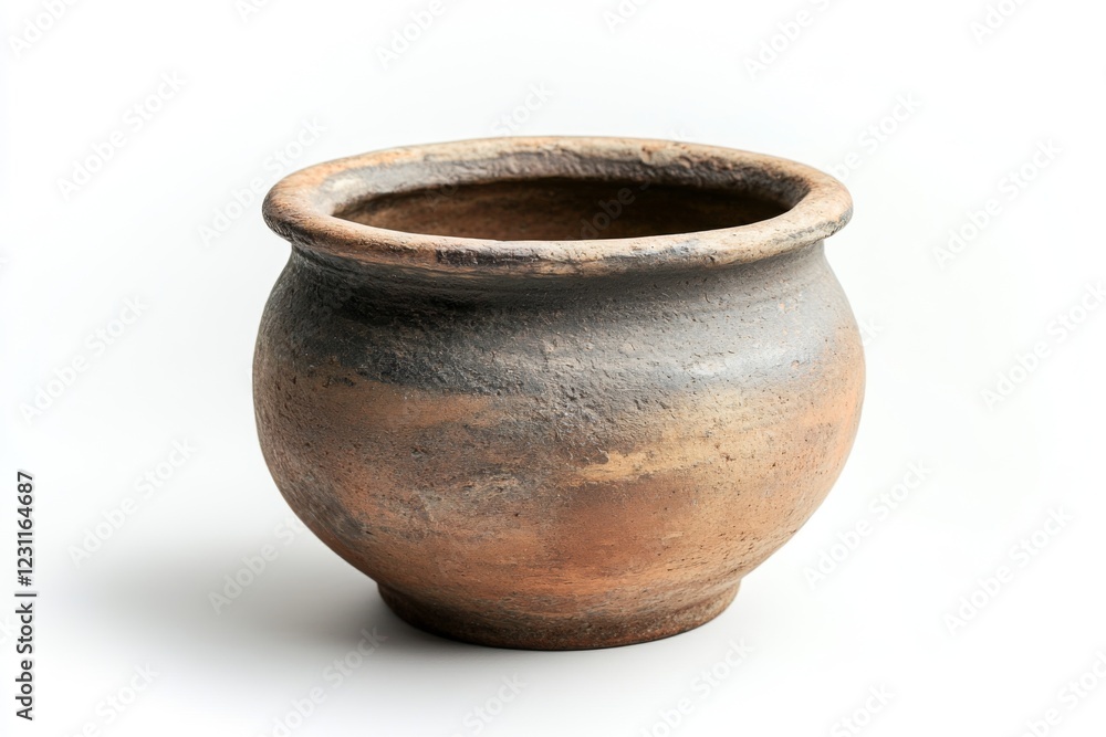 Handmade ceramic pot with textured details Handmade ceramic pot with textured details