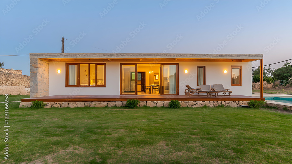 A modern stone house in the mountains of Mallorca A modern stone house in the mountains of Mallorca