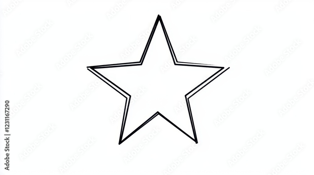 Simple Outline Star Design on White Background for Use in Graphics Simple Outline Star Design on White Background for Use in Graphics