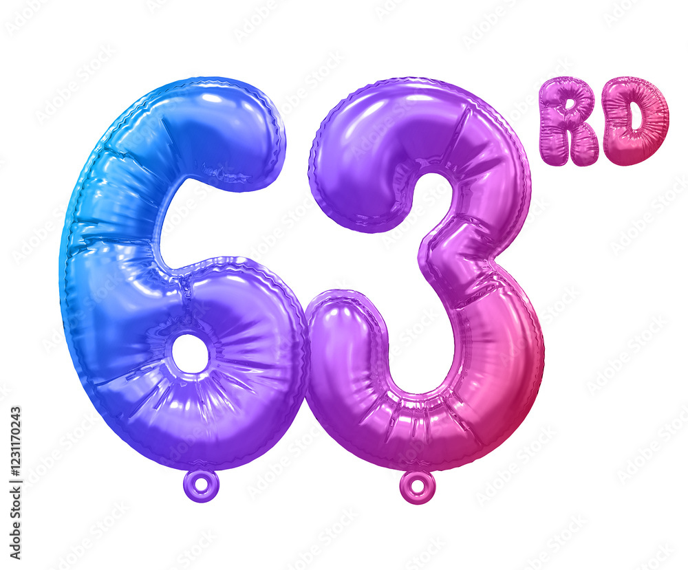 63 Year Anniversary Gradient Balloon 63 Year Anniversary Gradient Balloon