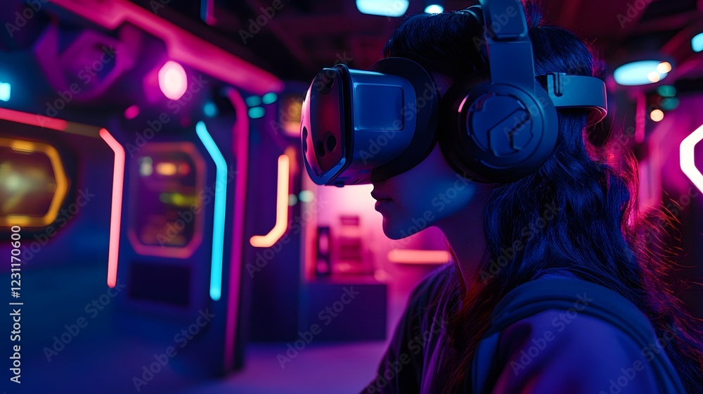 Neon futuristic vr gaming studio Neon futuristic vr gaming studio