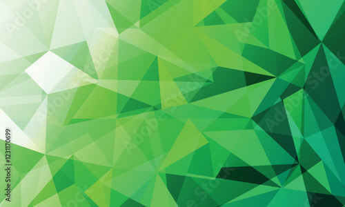 Abstract green gradient low poly geometric triangle pattern background