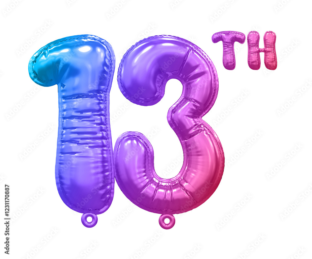 13 Year Anniversary Gradient Balloon 13 Year Anniversary Gradient Balloon
