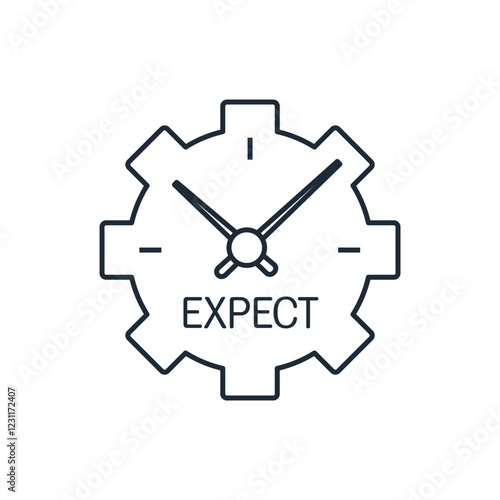 Expect events, actions. Vector linear icons isolated on white background.