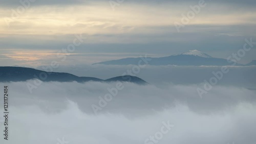 Wallpaper Mural Cloud Inversion Timelapse Clouds Moving Under Mountain Peak Cloudy Day Torontodigital.ca