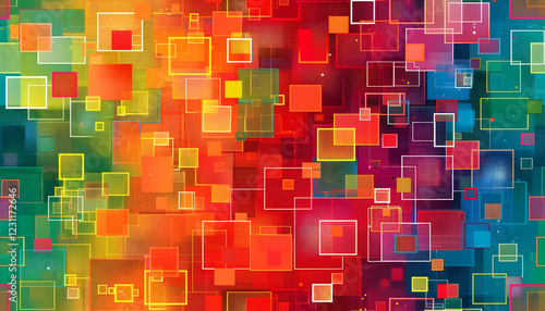 Wallpaper Mural A vibrant abstract design featuring colorful squares and rectangles. Torontodigital.ca