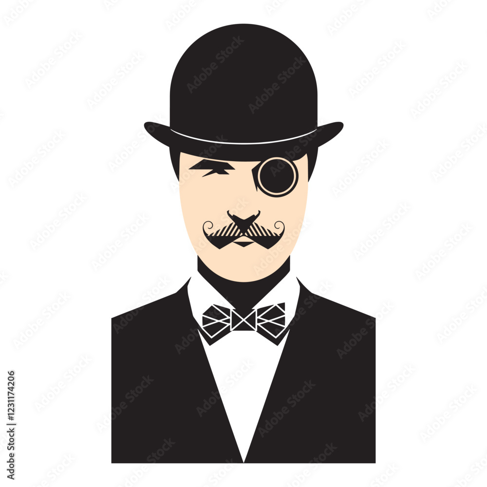 Obraz premium Gentleman vector illustration