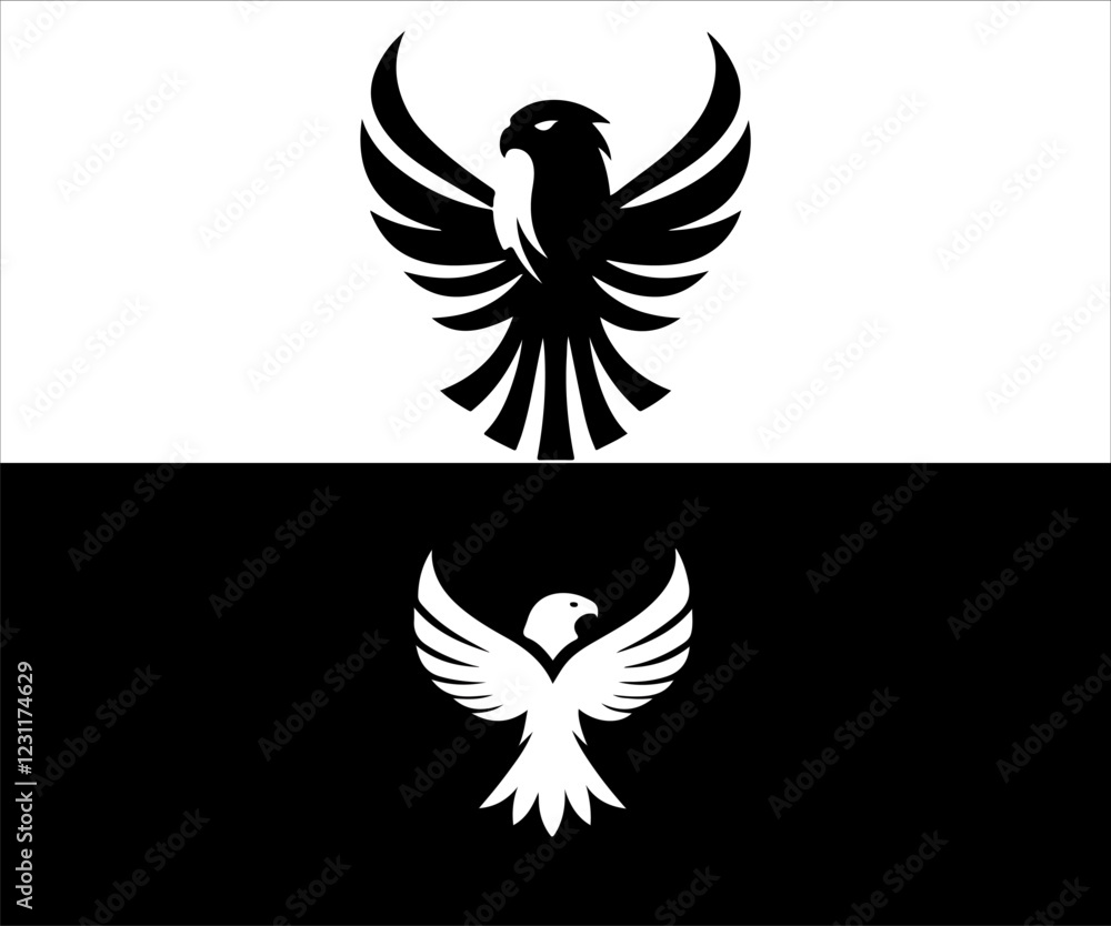 Obraz premium Falcon Eagle Bird Logo Design Vector Template. Emblem, Design Element