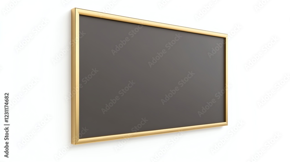 Elegant gold frame on a dark board against a white background. Elegant gold frame on a dark board against a white background.