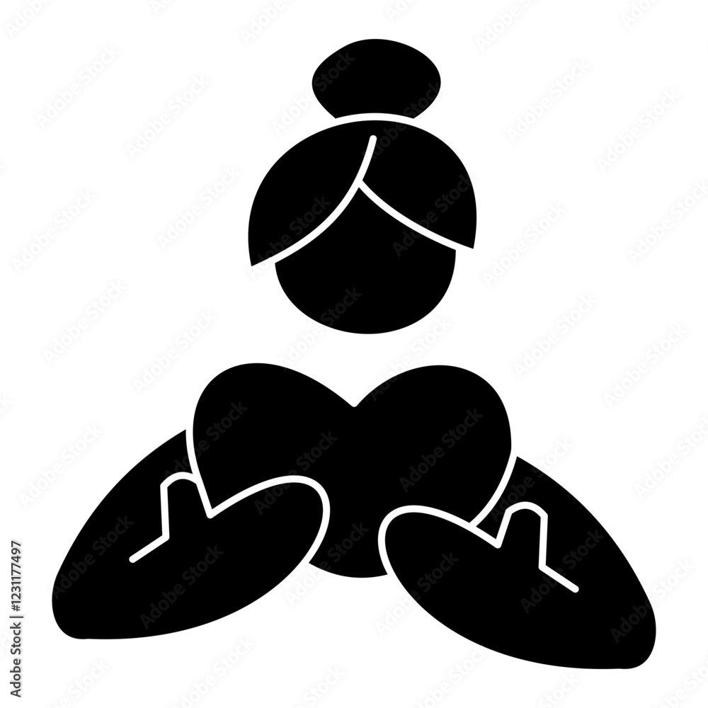 Simple Self-Care Glyph Icon – Wellness and Mental Health Symbol Simple Self-Care Glyph Icon – Wellness and Mental Health Symbol