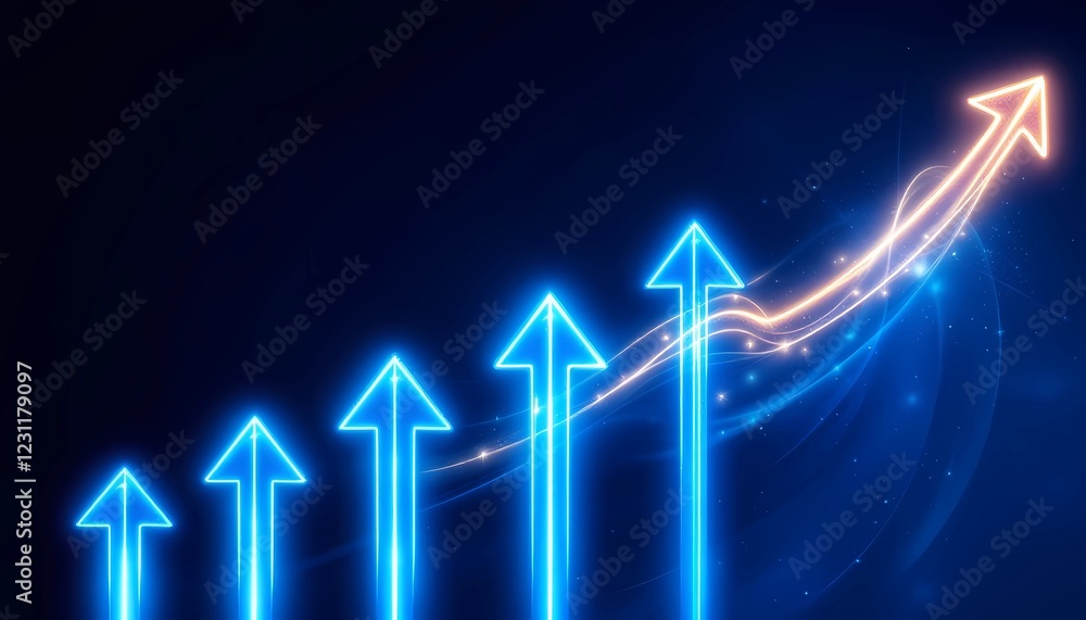 Ascending Neon Arrows: Symbolic Growth and Progress Ascending Neon Arrows: Symbolic Growth and Progress