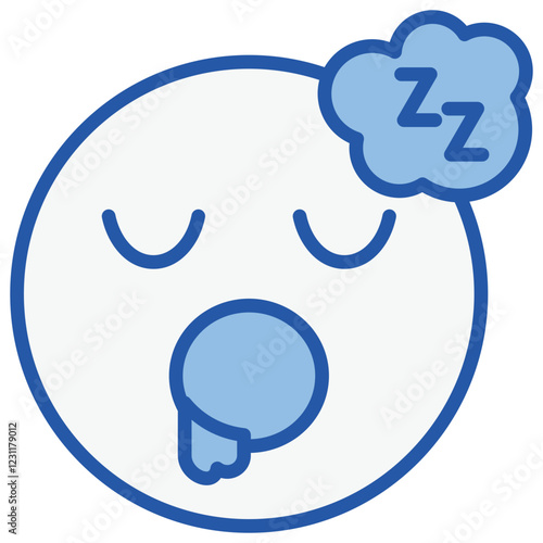 Deep Sleep Blue White Icon