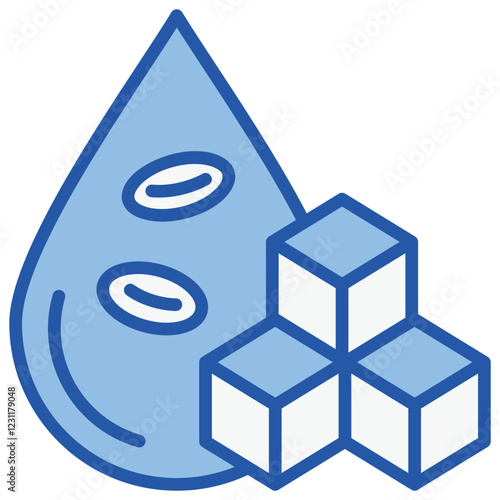 Blood Sugar Blue White Icon