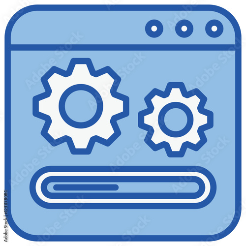 Software Update Blue White Icon