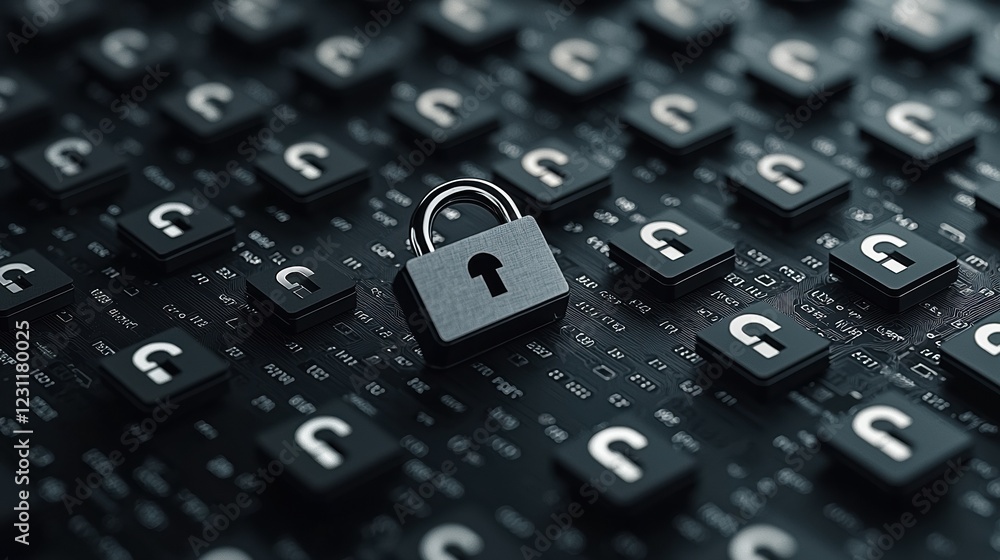 A close-up view of a padlock on a computer keyboard, representing digital security. A close-up view of a padlock on a computer keyboard, representing digital security.