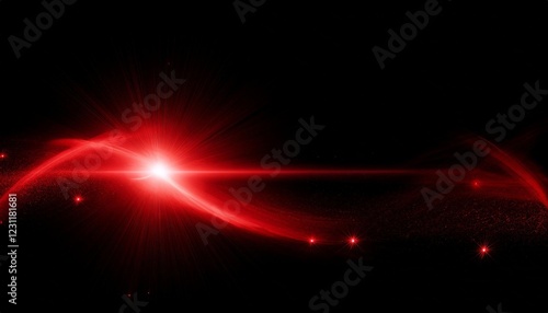 red overlay light on black background, Overlay Texture with flare effect, Special lens flash with sparkle