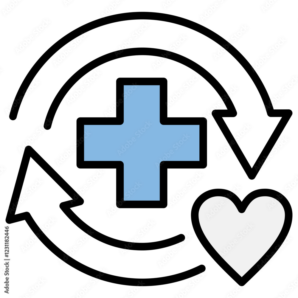 Obraz premium Health Blue Black Icon