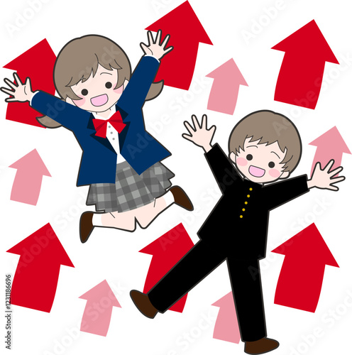 成績アップする制服の高校生