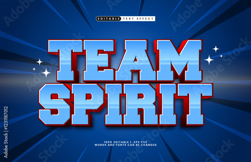 team spirit editable text effect with a sport and game text style
