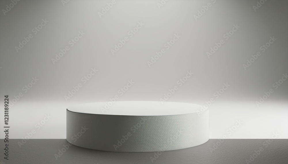 white podium with spotlights. Empty podium or pedestal display on white background with cylinder stand concept. Blank product. white podium with spotlights. Empty podium or pedestal display on white background with cylinder stand concept. Blank product.