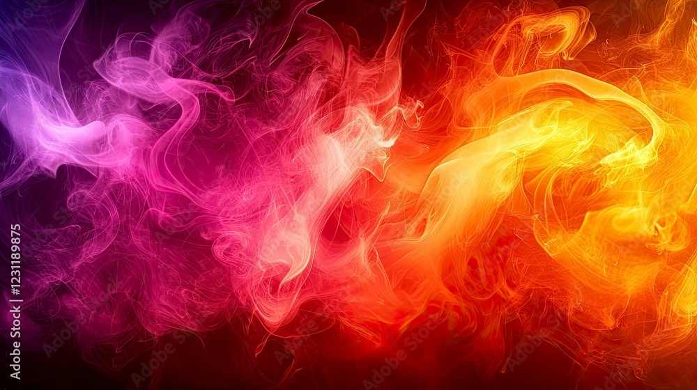 Fiery Abstract Smoke: Dynamic Swirls of Color and Energy