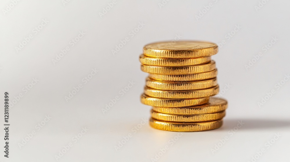 Golden Tower of Prosperity: Stack of Gold Coin Bars Representing Wealth, Investment, and Financial Growth Golden Tower of Prosperity: Stack of Gold Coin Bars Representing Wealth, Investment, and Financial Growth