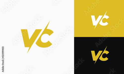 VC letters vector logo icon isolated on white background. VC symbol for opposition design concept