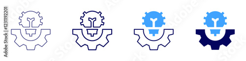 Business analytics icon in 4 different styles. Thin Line, Line, Bold, and Bold Line. Duotone style. Editable stroke