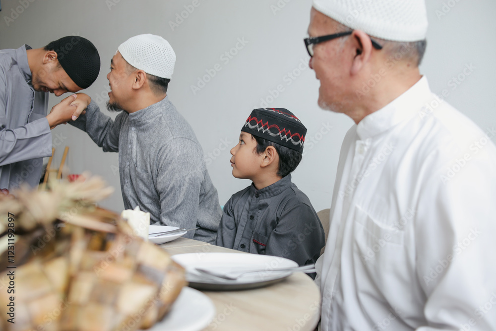 Young Muslim Teenage Boy Apologize To His Brother During Family Togetherness On Eid Moment Young Muslim Teenage Boy Apologize To His Brother During Family Togetherness On Eid Moment