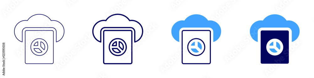 Cloud data icon in 4 different styles. Thin Line, Line, Bold, and Bold Line. Duotone style. Editable stroke Cloud data icon in 4 different styles. Thin Line, Line, Bold, and Bold Line. Duotone style. Editable stroke