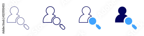 Employee development icon in 4 different styles. Thin Line, Line, Bold, and Bold Line. Duotone style. Editable stroke