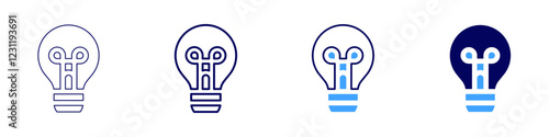 Innovation bulb icon in 4 different styles. Thin Line, Line, Bold, and Bold Line. Duotone style. Editable stroke