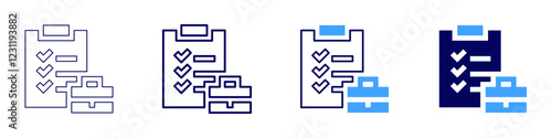 Management frameworks icon in 4 different styles. Thin Line, Line, Bold, and Bold Line. Duotone style. Editable stroke