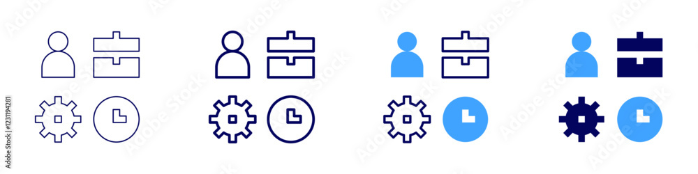 Process icon in 4 different styles. Thin Line, Line, Bold, and Bold Line. Duotone style. Editable stroke Process icon in 4 different styles. Thin Line, Line, Bold, and Bold Line. Duotone style. Editable stroke