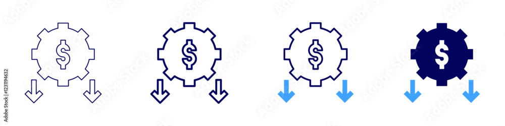 Recession icon in 4 different styles. Thin Line, Line, Bold, and Bold Line. Duotone style. Editable stroke Recession icon in 4 different styles. Thin Line, Line, Bold, and Bold Line. Duotone style. Editable stroke
