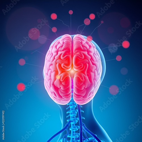 Speech disorder or language problems as a medical concept for stuttering or dysarthria and apraxia or aphasia in relation to brain disease or injury photo