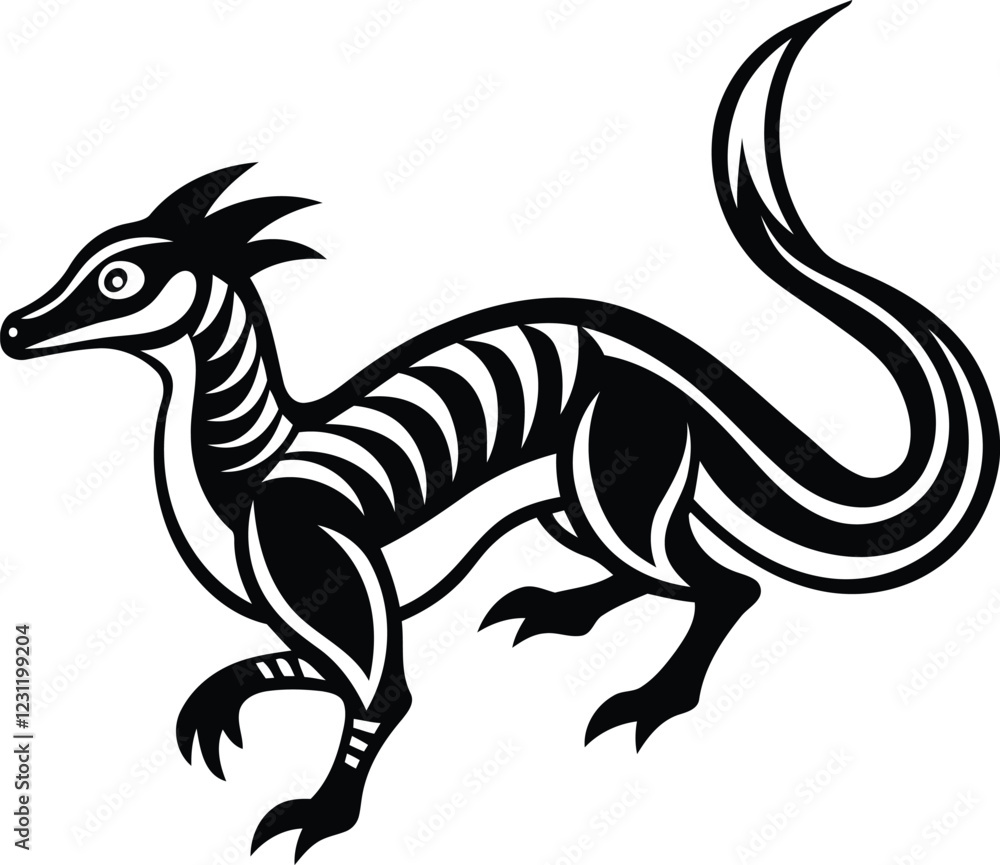 Basilisk vector illustration, Basilisk silhouette, Basilisk line art vector Basilisk vector illustration, Basilisk silhouette, Basilisk line art vector